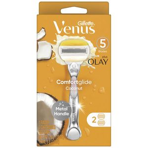 Gillette Venus ComfortGlide Coconut Plus Olay Juego de maquinilla de afeitar para mujer con 2 recambios - Product Image 4