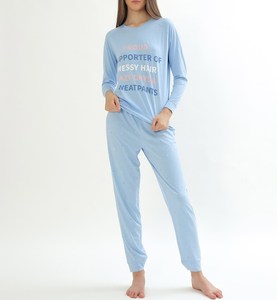 Women's Casual Fashion <b>Pyjamas</b> ODM Supply 100% Cotton Soft and Smooth Jersey Fabric Elastic Waist Closure <b>for</b> <b>Summer</b> Spring - Product Image 1