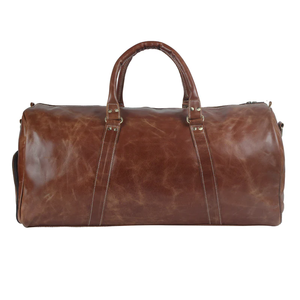 กระเป๋าเดินทางทรงดัฟเฟิลกระเป๋าเดินทางแบบดัฟเฟิลหนังแพะแท้วินเทจของอินเดีย - Product Image 3