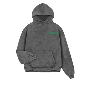 เสื้อฮู้ดดี้หนา 400 GSM สีดำฟอกกรด สำหรับฤดูหนาว ผ้าฝ้ายเทอร์รี่เฟรนช์ วินเทจ ยูนิเซ็กส์ - Product Image 5