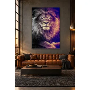 Fida Maned Lion King in Purple Light Canvas Print - Product Image 5