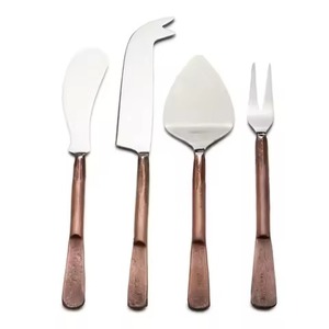 Ensemble de couteaux à fromage en acier inoxydable avec manches en acier inoxydable, 3 trancheurs à fromage, coupe-pizza, passe au lave-vaisselle, écologique - Product Image 6