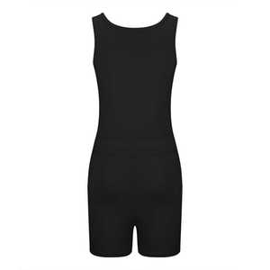 Verano cómodo Crop Cami Top Shorts Loungerwear Set para mujeres Sexy Ribbed Bow Decor con estampado de corazón Patrón sólido Pijama - Product Image 4