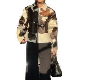 Veste en cuir de vachette pour unisexe décontracté taille haute imprimé vache naturel respirant et veste en cuir fait main de qualité supérieure pour unisexe - Product Image 2