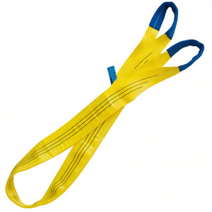 Eslinga de elevación de poliéster (PES) amarilla de alta tenacidad de 3 toneladas, cincha plana de doble capa con bucles reforzados, cuerdas de embalaje - Product Image 2