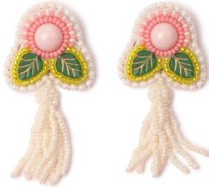 Pendientes de Novia Azul Marino y Rosa Pálido, Pendientes Personalizados con Cuentas Múltiples, Joyería Festiva para Mujer al Mejor Precio, Pendientes con Cuentas - Product Image 2