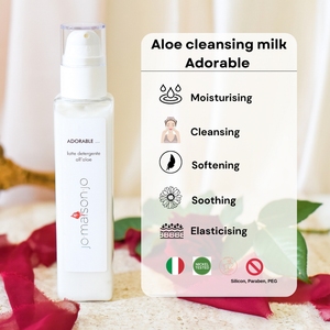 Lait nettoyant délicat pour le visage 200ml à l'aloe vera Ingrédients naturels apaisants et hydratants Fabriqué en Italie Marque privée & OEM/ODM - Product Image 2