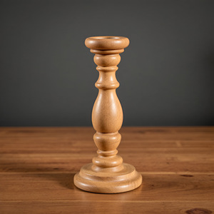 Portavelas de diseño antiguo con madera natural para la decoración del hogar, candelabros de madera con diseño de harina colgante para interiores - Product Image 4