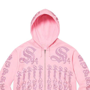 Meilleure vente 2024 hiver arrivée hommes épais polaire blanc plein visage fermeture éclair sweats à capuche à vendre à bas prix strass sweats à capuche - Product Image 2