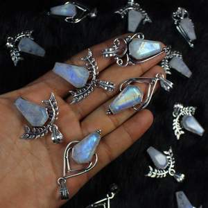 สร้อยคอจี้เหลี่ยมเพชรพลอยประดับพลอยสีรุ้งสำหรับนักออกแบบโลงศพชุบเงินเครื่องประดับแฟชั่น - Product Image 5