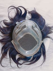 Peluca de Cabello Humano Remy Indio 100% para Hombre, Modelo MGM, Extensiones de Cabello, Base Mono PU 100% Anudada a Mano, Estilos de Ondas Profundas y Lisos - Product Image 2