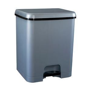 Cestino a pedale doppio ecologico, argento, 52 L (Plastic 2546) - Product Image 1