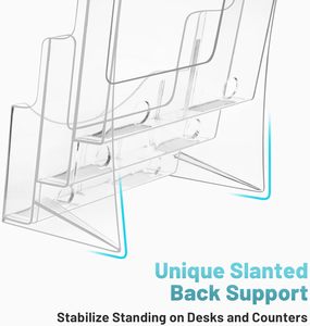 Acrylic Brochure chủ 8.5x11 rõ ràng <span class=keywords><strong>3</strong></span> <span class=keywords><strong>Tier</strong></span> Tạp Chí chủ Brochure hiển thị đứng với chia cho Văn Học tờ rơi tờ rơi - Product Image 4