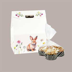 Baulotto 750g/1kg Porte-papier classique blanc avec motif colombes et fleurs printanières 330x250x390mm Lot de 10 fournitures de Pâques avec poignée - Product Image 4