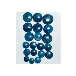 印度出口商认证等级蓝色磷灰石圆形天然抛光蓝色磷灰石