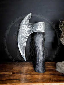 Hache à pizza Viking en acier inoxydable personnalisée avec gaine en cuir Trancheuse à pizza - Product Image 6