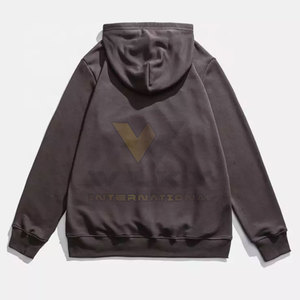 Heavyweight 400 GSM Custom Puff Printing Men Oversized Color sólido Premium Material Hoodie para la venta - Product Image 2