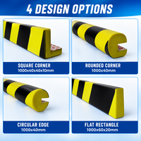 Protection d'angle murale en PU pour la sécurité, protection de bord en mousse, pare-chocs de colonne pour garage et entrepôt, bande d'avertissement jaune et noire