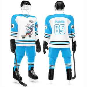 Calidad impresionante 100% poliéster secado rápido hockey sobre hielo venta al por mayor equipo uniforme directo de fábrica hombres serigrafía uniforme de hockey sobre hielo - Product Image 1