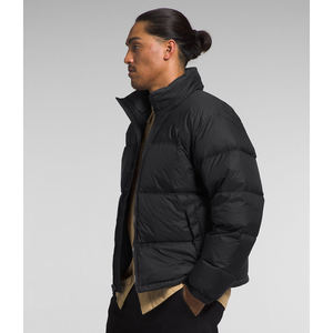 Veste d'hiver matelassée à capuche noire pour homme, logo personnalisé, veste gonflée pliable, coupe-vent, imperméable, veste matelassée pour homme - Product Image 2