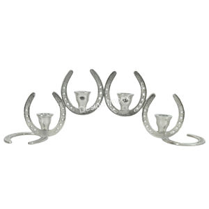 Decoración de fiestas navideñas y navideñas, portavelas ecuestre, candelabro de estilo de aluminio fundido, precio asequible - Product Image 2