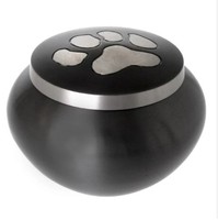 Urne en laiton pour animaux de compagnie Urnes de crémation urnes en métal avec empreinte de patte