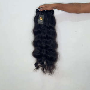 Extensiones de Cabello Virgen Natural Rizado Liso de Templo Indio, Paquetes de Cabello Humano Natural de Visón Brasileño, Extensiones de Cabello Natural - Product Image 2