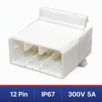 Connecteur automobile 12 broches mâle/femelle à contacts en laiton, boîtier à sertir en nylon, IP67, connecteur fil-circuit pour câblage de véhicule