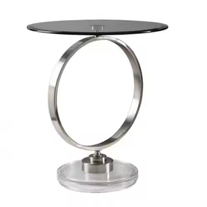 Gold Finishing <b>Stand</b> Rounded Glass Top Furniture Hotel Restaurant Side Table New Style Handmade Corner Table - Product Image 6