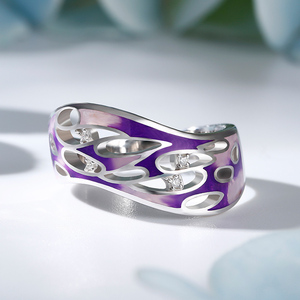 Jeulia Ice Queen Enamel Sterling Silver Fashion <b>Ring</b> for Women - Product Image 4