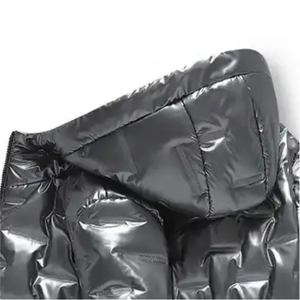 Veste matelassée personnalisable pour homme, respirante avec capuche, broderie à fermeture éclair, unie, toutes couleurs d'hiver - Product Image 3