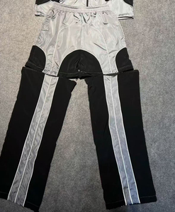 Ensemble Jogging Vintage pour Hommes Street Wear Essentials Distressed 100% Nylon Costume Logo Brodé Sweat à Capuche Pantalon Évasé Personnalisé - Product Image 4