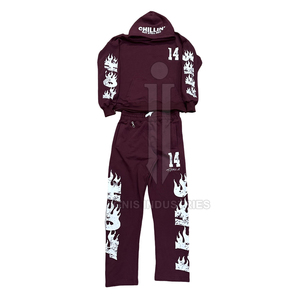 Trajes de sudor personalizados coloridos para hombres Trajes de sudor personalizados de invierno gruesos de gran tamaño para hombres en el mejor material - Product Image 5