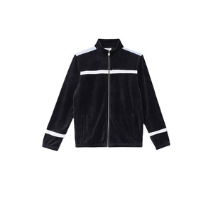 Veste de course sur piste pour hommes Veste de sport à fermeture éclair intégrale de couleur noire élégante pour une performance active - Product Image 1