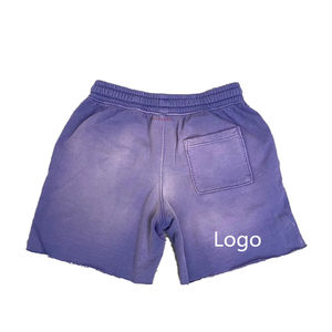 Pantalones cortos lavados con ácido con cordón para hombre, ropa de calle de marca personalizada, pantalones cortos de chándal Vintage de algodón de rizo francés con logotipo estampado de soplo en pantalones cortos - Product Image 5