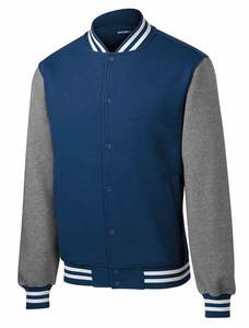 Chaqueta de lana de béisbol Varsity Letterman Bomber y mangas de cuero genuino - Product Image 2
