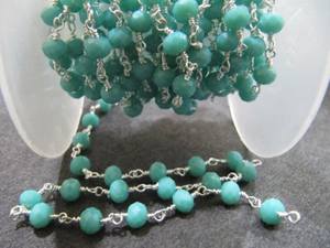 Amazonita Hydro Cuarzo Rondelle Cadena de cuentas facetadas 6mm Tamaño Material de latón - Product Image 2