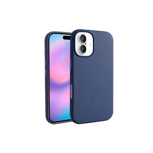 Étui de luxe Netzy en cuir PU bleu marine pour iPhone 17 compatible MagSafe, coque de protection professionnelle pour téléphone portable modèle 14 Plus - Product Image 1