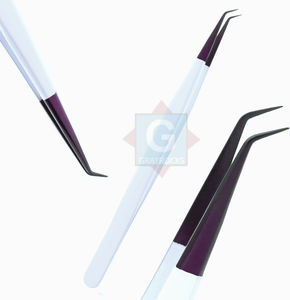 Pinzas para pestañas injertadas al por mayor, pinzas de extensión de instrumentos de belleza de acero inoxidable para pestañas - Product Image 1