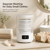 Mini Lave-linge Portable Automatique 4L avec Soin Lumière Bleue et Chargement Type-C pour Sous-vêtements, Vêtements de Bébé et Chaussettes