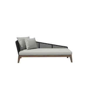 Tumbona Sofá de jardín Muebles Sofá seccional Patio Muebles de teca al aire libre de madera maciza de Indonesia - Product Image 4