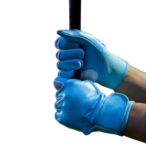 Elite Sky Blue Professional Baseball Batting Gloves | High-Grip Genuine Cowhide Leather for Power Hitting & Superior Comfort - Product Image 2