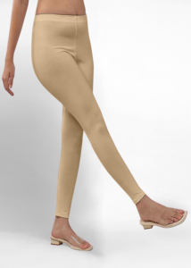 Trendmalls Leggings courts extensibles en coton élasthanne super peigné avec ceinture ultra-souple pour femme (WL02-Beige) - Product Image 5