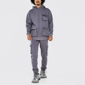 2025 <b>Cargo</b> Tracksuit Custom Sweatsuit <b>Jogger</b> Set Private Label Crewneck Track Jogging Sweat Suit <b>Men</b> Sweatpants and Hoodie Set - Product Image 5
