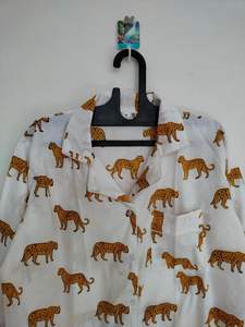 Pijama de lujo para mujer, ropa de dormir de algodón con estampado de Tigre, cómoda ropa de dormir India hecha a mano, conjunto de pijamas, Material de algodón 100% - Product Image 4