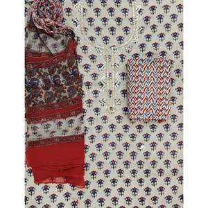 Salwar Kameez de Algodón Estampado sin Coser, Vestido Indio de Estilo Pakistaní para Fiestas, con Cuello y Material de Tela Lawn - Product Image 1