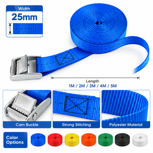 Sangle d'arrimage à boucle à came 25 mm en polyester 250 kg pour transport de marchandises moto, fabricant OEM en gros - Product Image 4