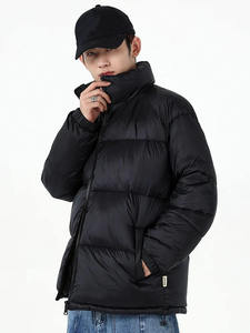 Custom Winter Canvas Puffer <b>Jacket</b> for Men Stand Collar Front Logo Breathable <b>Heated</b> Casual Outwear High Quality - Product Image 5