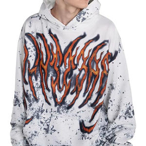 เสื้อฮู้ดกระเป๋ามีซิปสำหรับผู้ชายผ้าฟลีซผ้าฝ้าย100% ฟอกสีกรดแบบปักแห้งเร็วแบบกำหนดเอง - Product Image 3