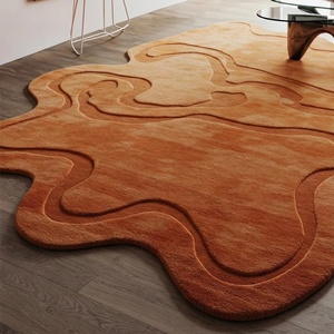 Alfombra moderna de forma Irregular, alfombra de óxido, alfombra de piso con mechones abstractos de lujo, alfombra creativa para sala de estar, alfombra hecha a mano personalizada - Product Image 2